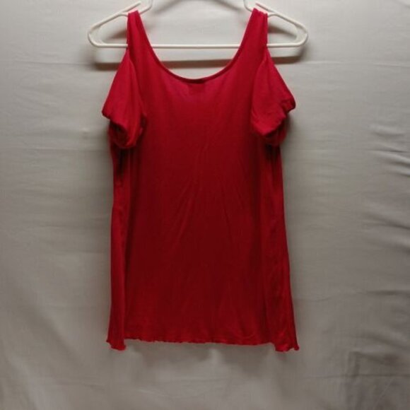 Cupio Open Shoulder Cold Shoulder Tee Blouse Top Magenta Size Medium EUC - Picture 3 of 5